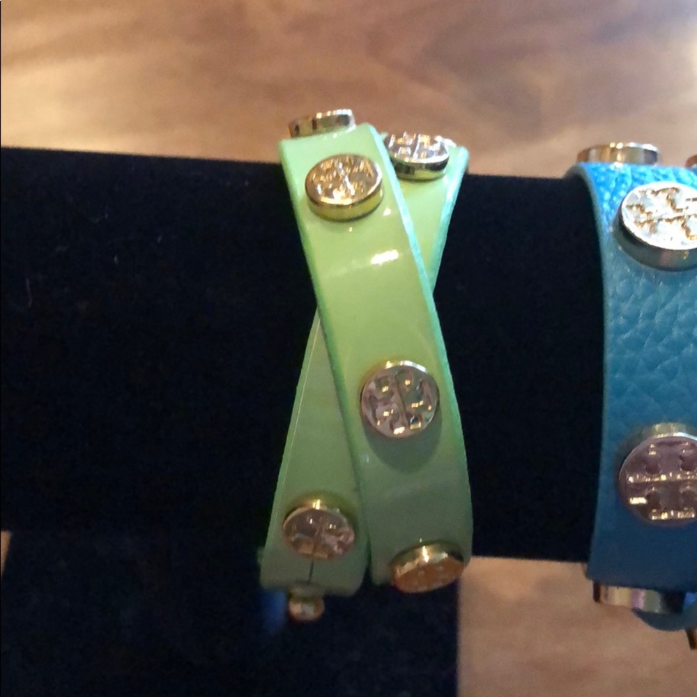 Tory Burch bracelet green leather wrap